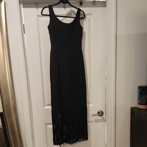 Vintage The Sidneys Black Fringe Midi Dress!